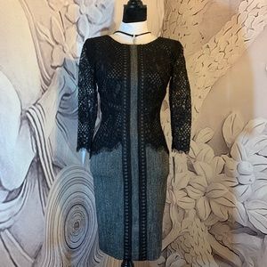 Antonio Melani tailored wool and lace dress size 0